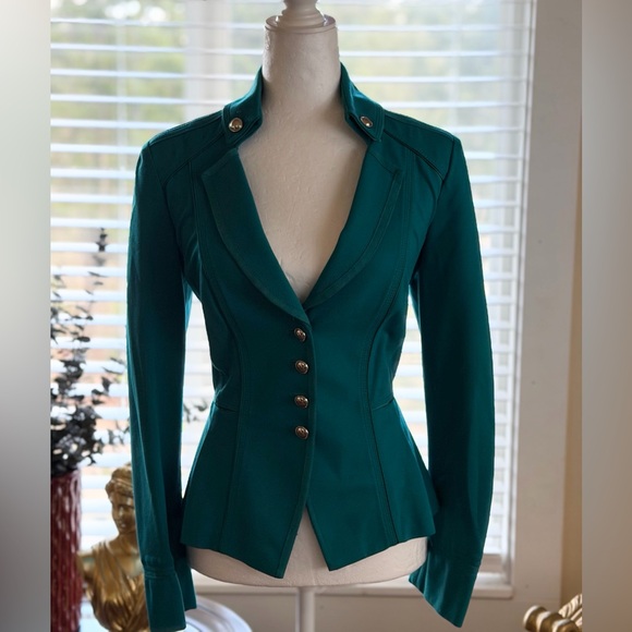 White House Black Market Teal Blazer with Silver Accents - Picture 1 of 4